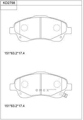 OEM PAD KIT, DISC BRAKE KD2798