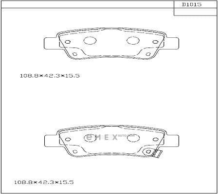 OEM PAD KIT, DISC BRAKE KD1015