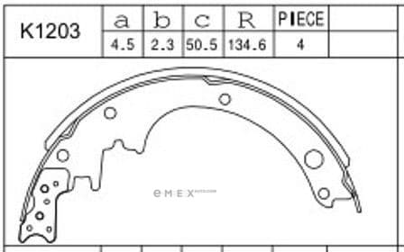 OEM SHOE KIT, DRUM BRAKE K1203