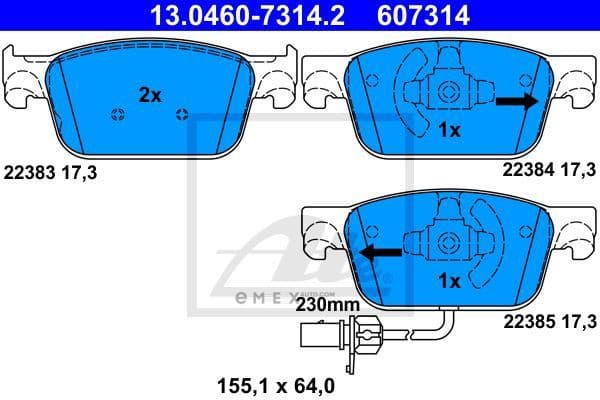 OEM PAD KIT, DISC BRAKE 13046073142