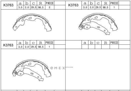 OEM BRAKE SHOE K3763