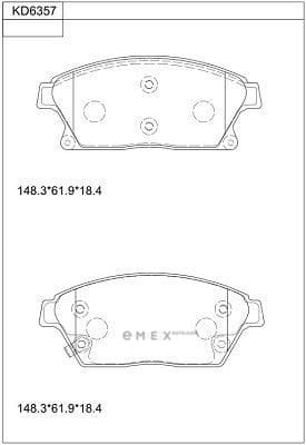 OEM PAD KIT, DISC BRAKE KD6357