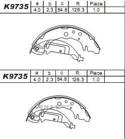 OEM BRAKE SHOE K9735