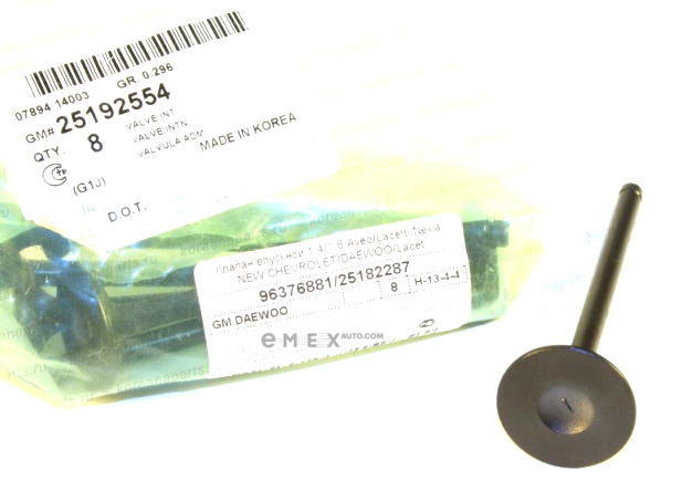 OEM VALVE, INTAKE 25192554