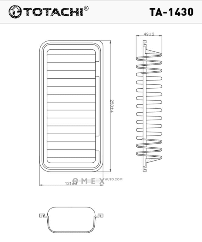 OEM FILTER ASSY, AIR ELEMENT TA1430