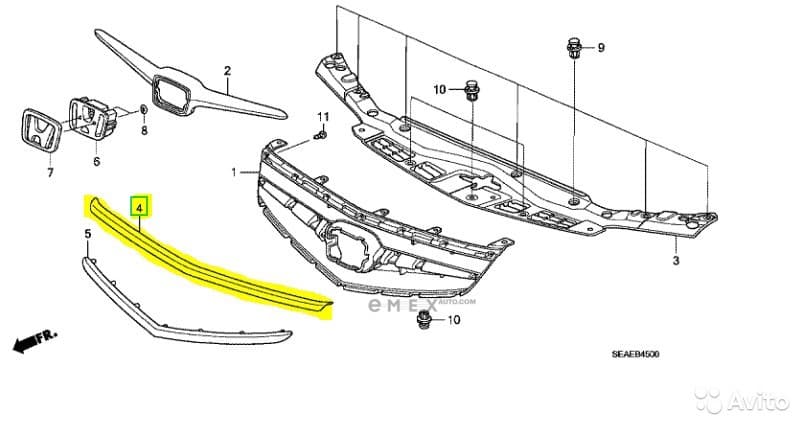 OEM COVER ASSY, HEAD LAMP 71124SEAG91