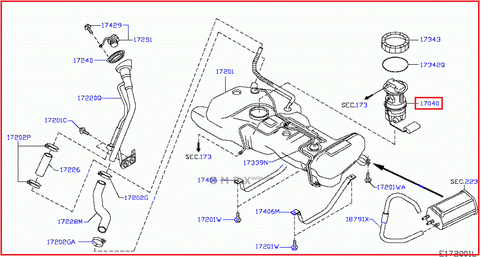 OEM FUEL PUMP ASSY 17040AX01A