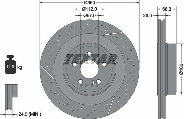 OEM BRAKE DISC,REAR-E(W212) 92283805