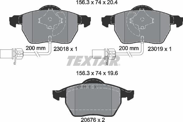 OEM BRAKE PAD SET FRONT-W/SENSOR 2301802