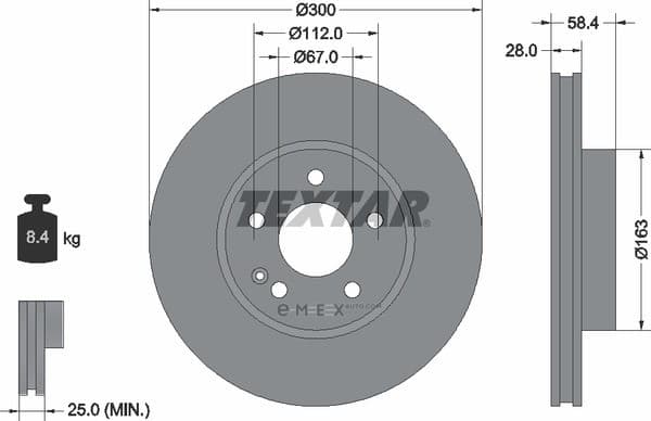 OEM BRAKE DISC FRT VENT DB W639 93123400