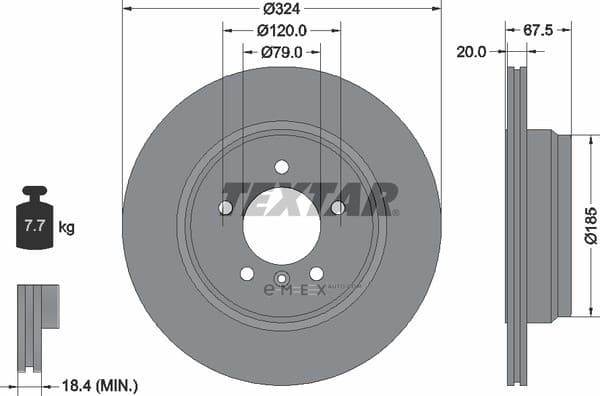 OEM BRAKE DISC REAR BMW E65/735I/LI 92123100