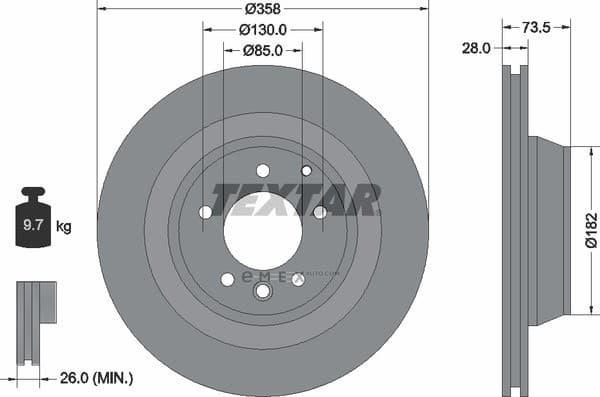 OEM BRAKE DISC/Q7/CAYENNE/TOURG/11 92151403