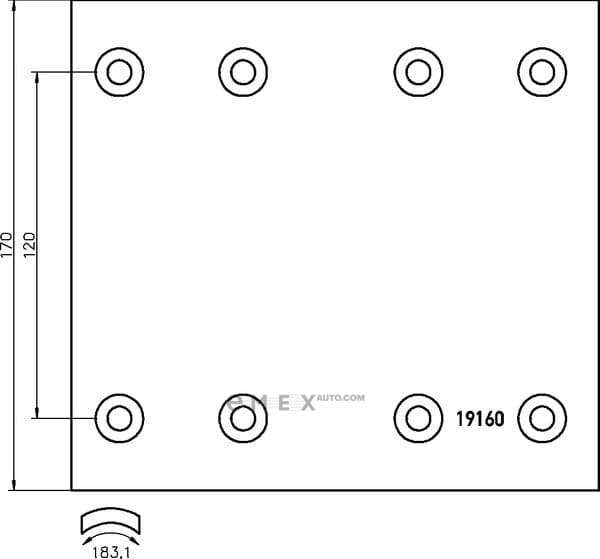 OEM BRAKE LINING SET 1916001