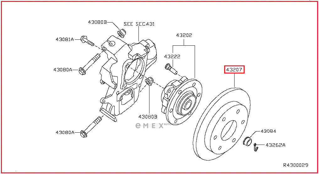 OEM BRAKE DISC REAR 432067S000