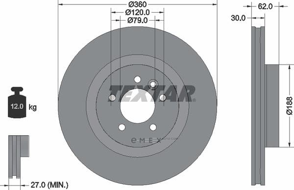 OEM BRAKE DISC-LR-RR-02-05 92162003