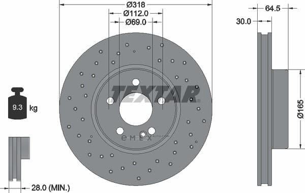 OEM BRAKE DISC FRT-C(W205) 92330605