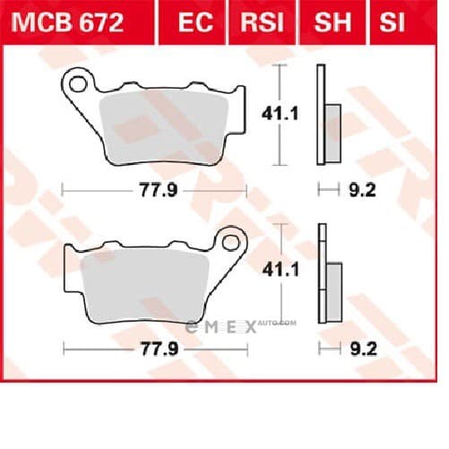 OEM PAD KIT, DISC BRAKE MCB672