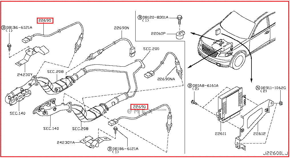 OEM SENSOR HEAT OXY 22693CD700