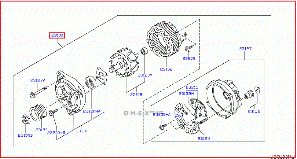 OEM ALTERNATOR ASSY 23100EG010