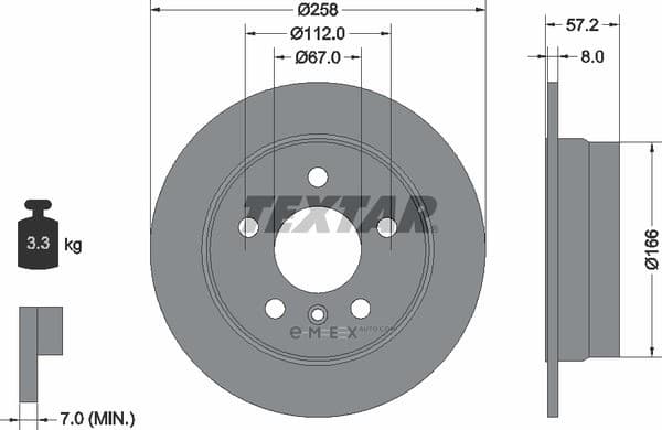 OEM BRAKE DISC REAR W169 92132103