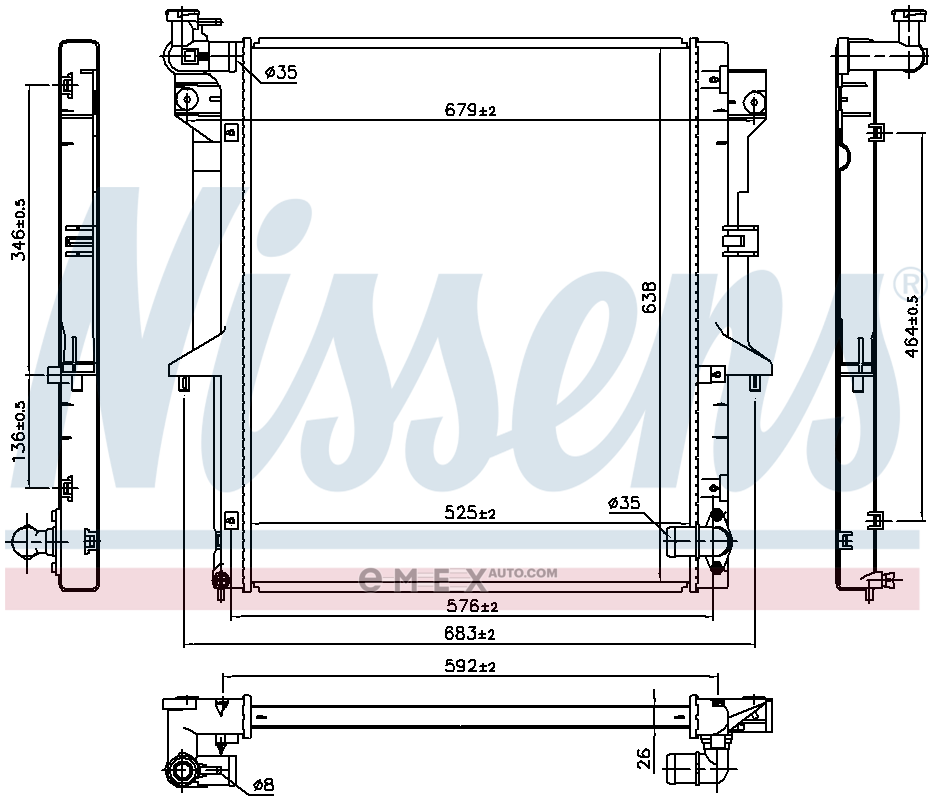 OEM RADIATOR ASSY, ENGINE COOLANT 628965