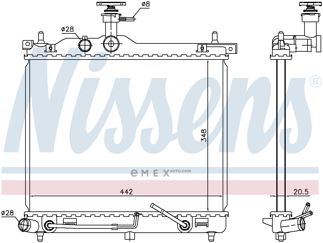 OEM RADIATOR ASSY, ENGINE COOLANT 67098