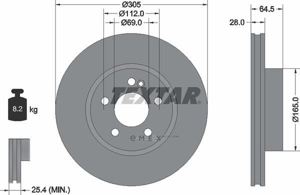 OEM BRAKE DISC FRT-C(W205) 92330805