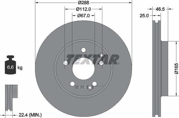 OEM BRAKE DISC FRT VENT DB W210,W203/4CYL,SLK,CLK 92105903