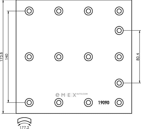 OEM BRAKE LINING SET 1909005