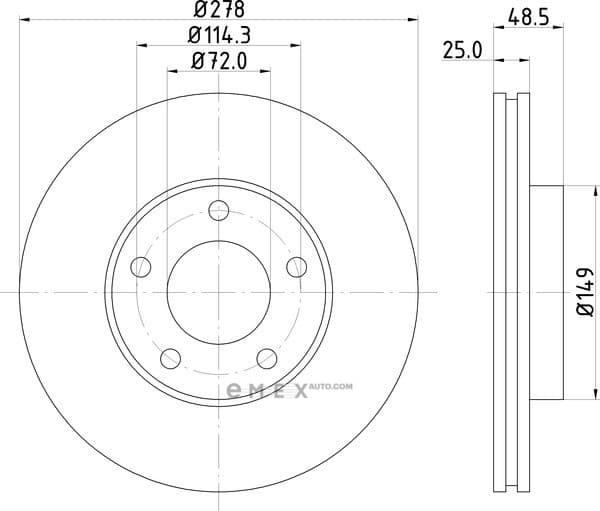 OEM BR DISC FRONT AXLE(COATED) ND5001K