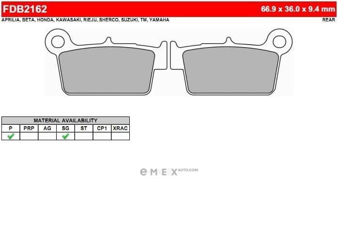 OEM PAD KIT, DISC BRAKE FDB2162SG