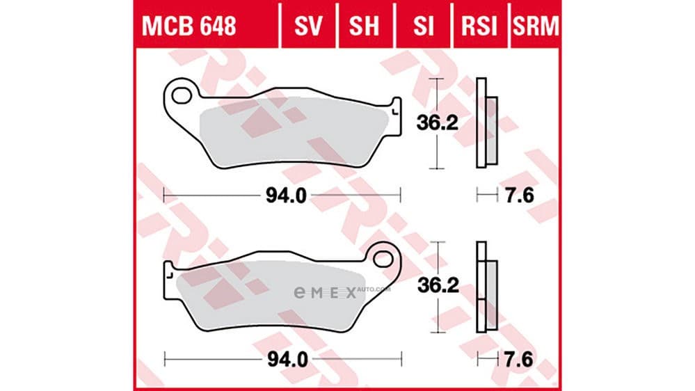 OEM PAD KIT, DISC BRAKE MCB648SI