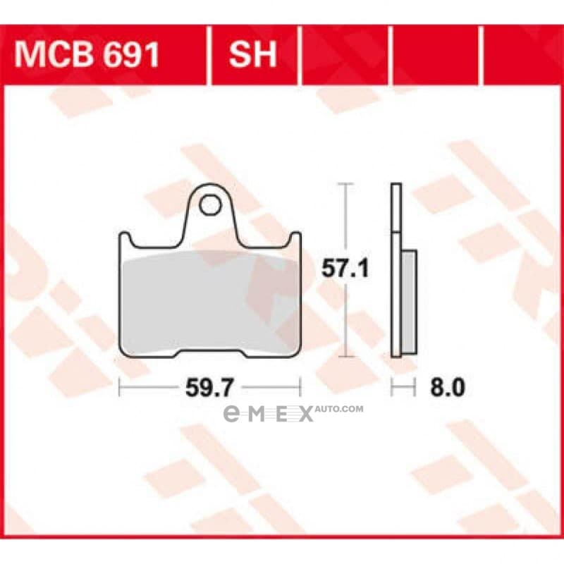 OEM PAD KIT, DISC BRAKE MCB691SH