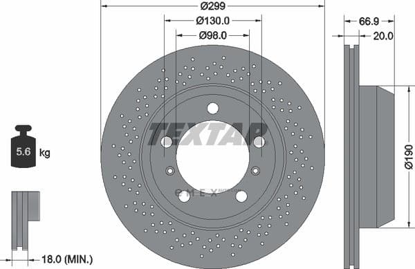 OEM PORSCHE BOXSTER BRAKE DISC 92165303