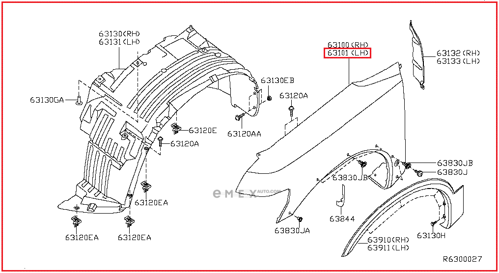 OEM FENDER COVER, MOLDING F3101ZQ5MA