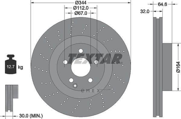 OEM BRAKE DISC,VENTED FRONT-C(W204 92224603