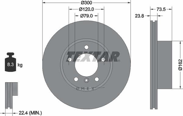 OEM BRAKE DISC,FRT 300MM/E90 92137705