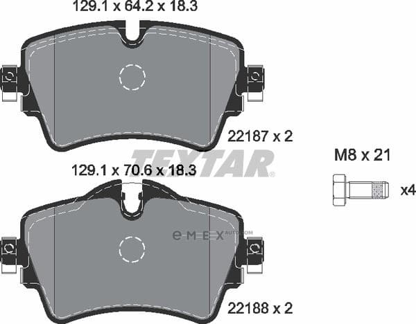 OEM PAD KIT, DISC BRAKE 2218701