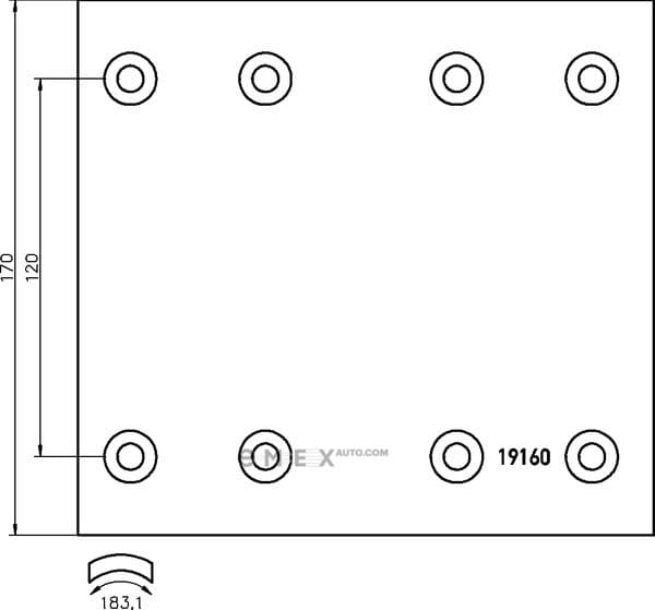 OEM BRAKE LINING SET 1916003