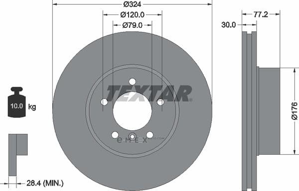 OEM BRAKE DISC VENTIL-E60/61/63/64 92122605