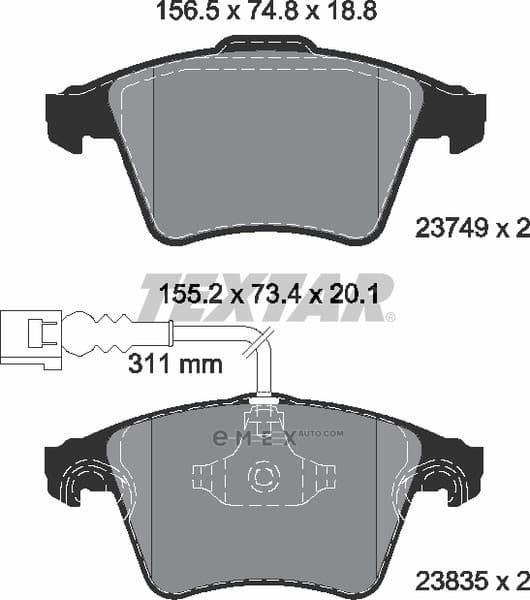 OEM BRAKE PAD SET/VW TOUAREG 2374901