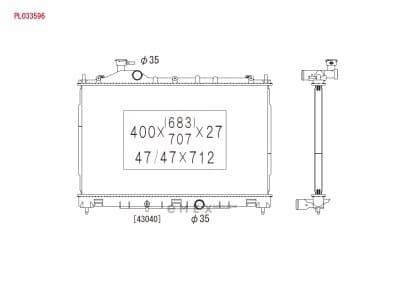 OEM RADIATOR ASSY, A/C PL033596