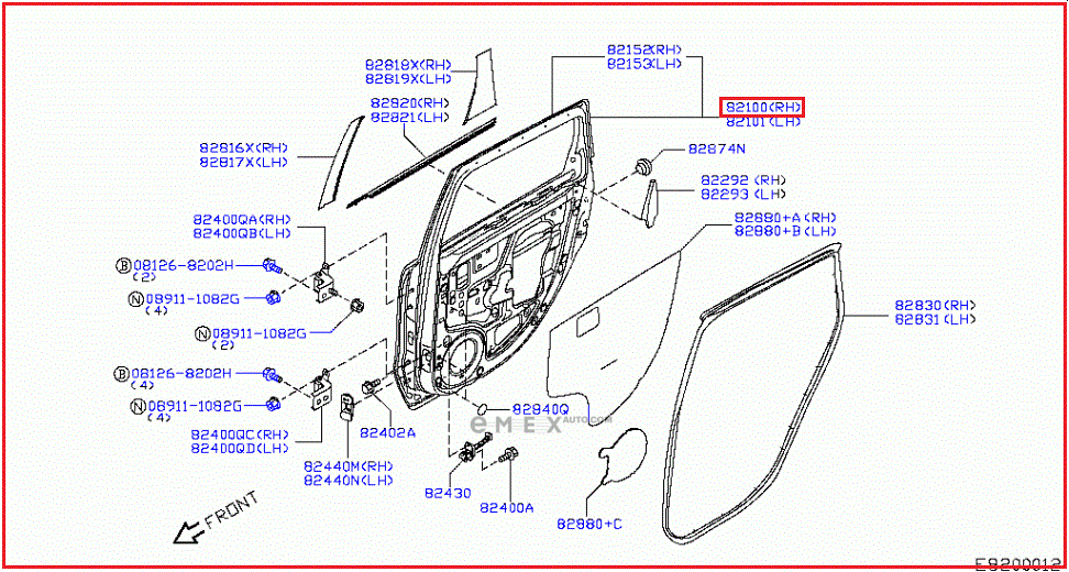 OEM DOOR ASSY, LUGGAGE COMPARTMENT H21009U0MA