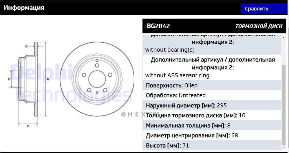 OEM BRAKE DISC (DOUBLE PACK) BG2842