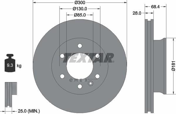 OEM BRAKE DISC FRT VENT DB SPRINTER W 906 93143203