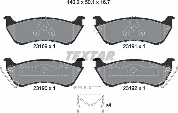 OEM BRAKE PAD SET RR ML230/320/430 2318902