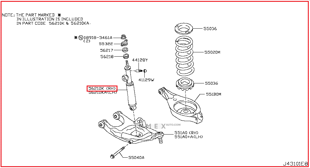 OEM SHOCK ABSORBER E62101LA7A