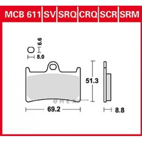 OEM PAD KIT, DISC BRAKE MCB611