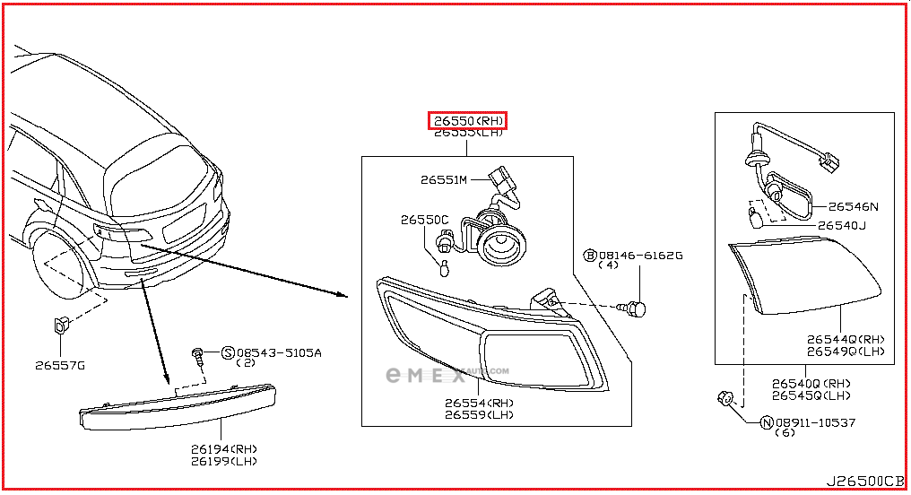 OEM LAMP ASSY, REAR 26550CL61D