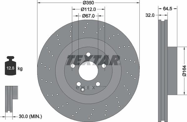 OEM BRAKE DISC VENTED-FRONT W221 92176403